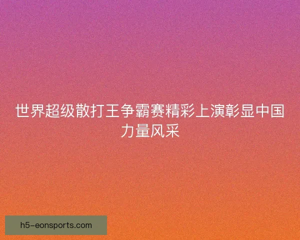 世界超级散打王争霸赛精彩上演彰显中国力量风采