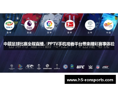 中超足球比赛全程直播，PPTV手机观看平台带来精彩赛事体验